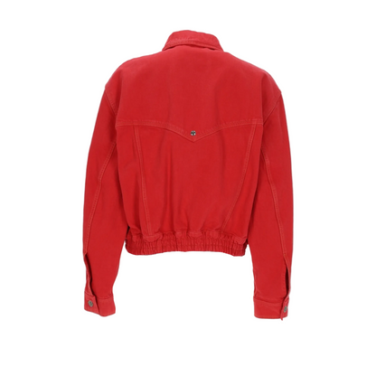 Red Denim Blouson Jacket