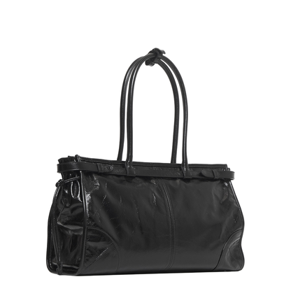 Bonnie Large Leather Handbag - Black - Image 3