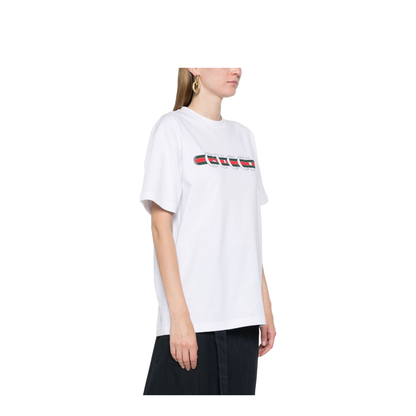 Printed Cotton Jersey T-Shirt in White - Image 2