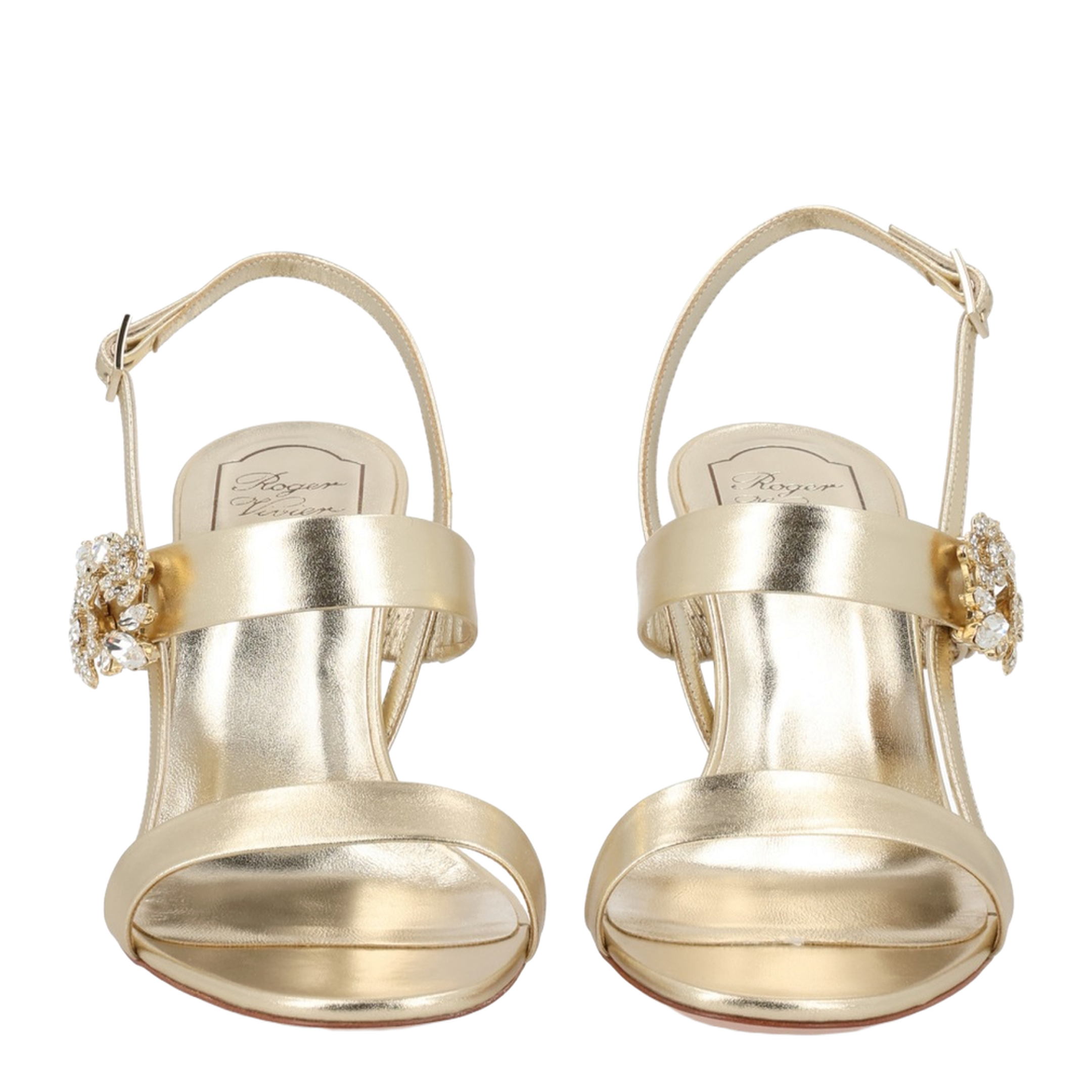 Gold Leather Efflorescence Sandals - Image 3