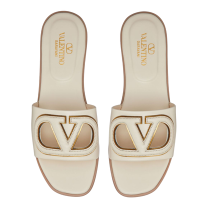 VLogo Cut-Out Leather Sandals - Image 4