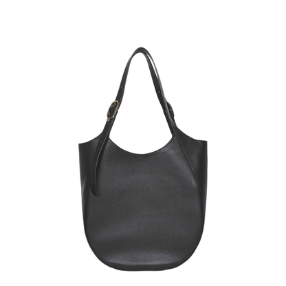 Le Foulonné XL Calf Leather Tote - Black - Image 1