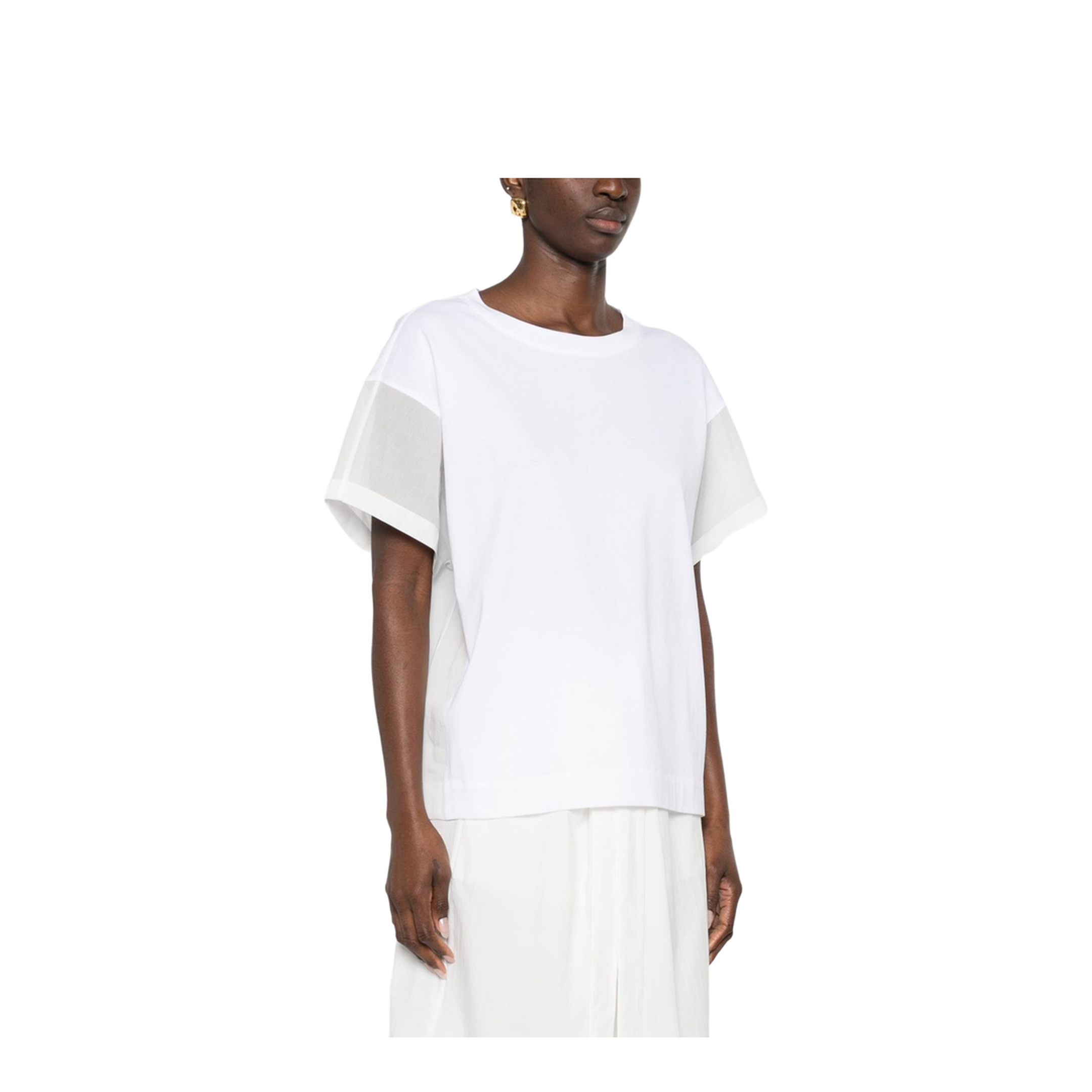 Sheer-Panel T-Shirt White - Image 5