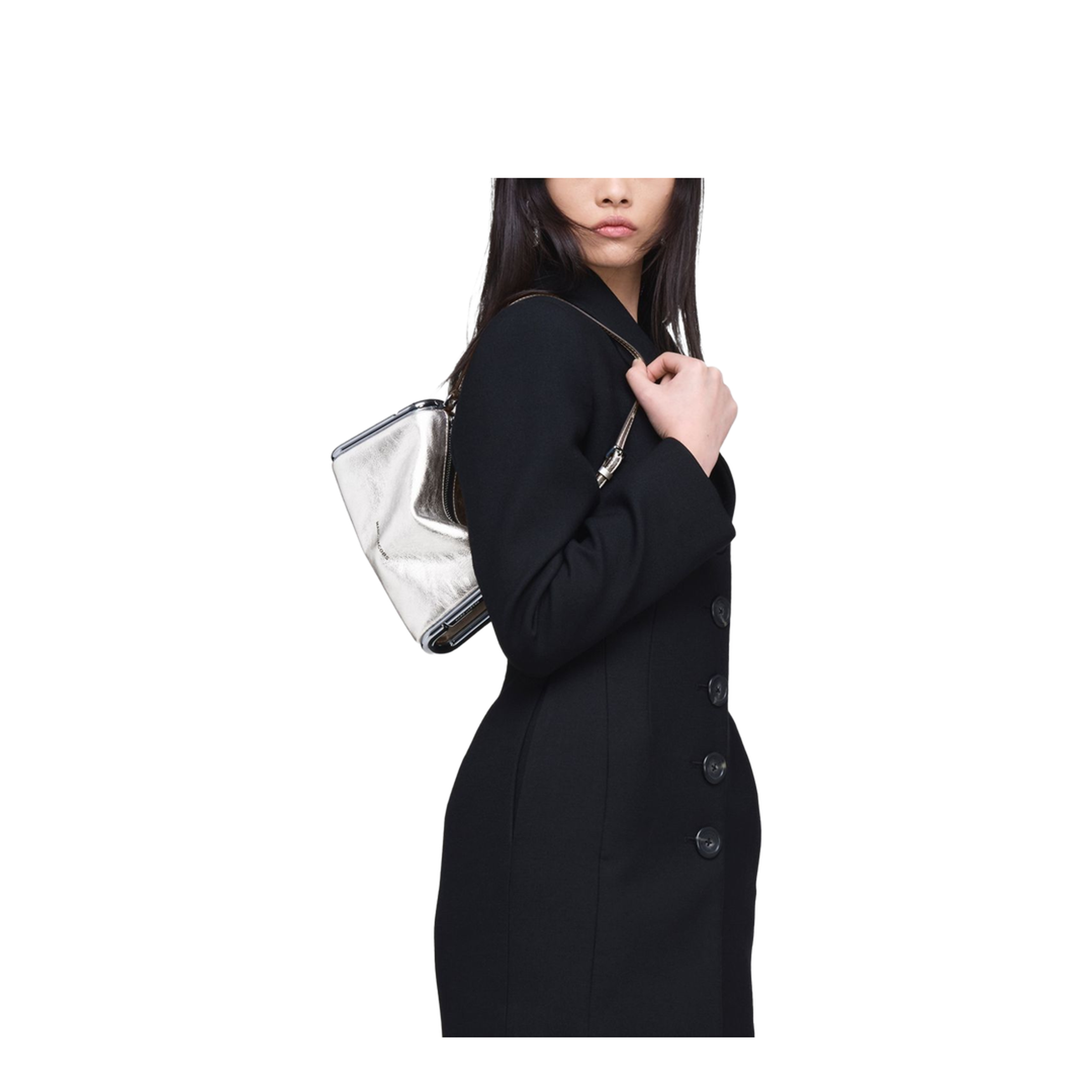 The Scene Small Metallic Leather Shoulder Bag - Silver - Image 5