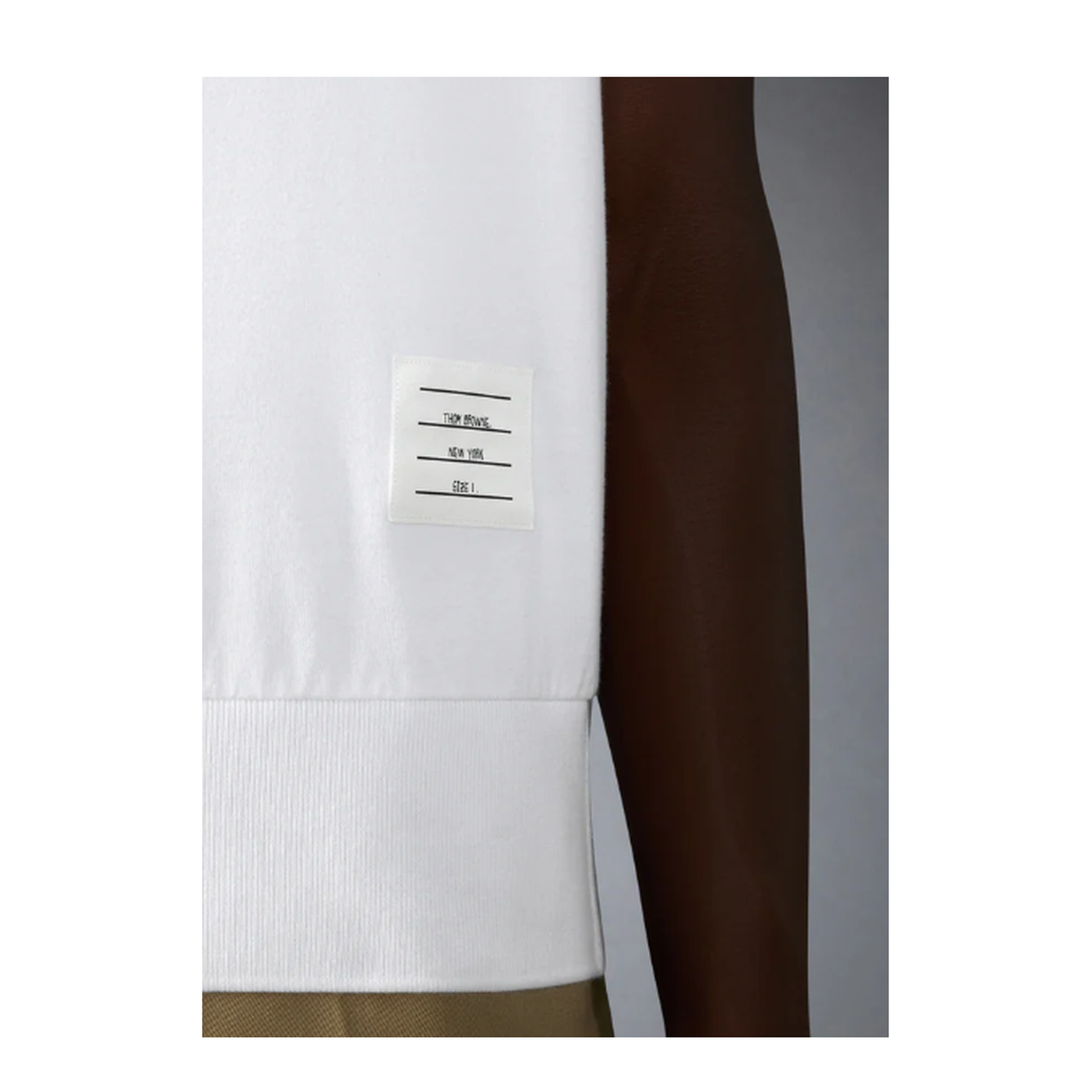 GARMENT DYED SHORT SLEEVE RIB CUFF TEE IN MED WEIGHT JERSEY W/ OVERDYED 4 BAR - Image 5