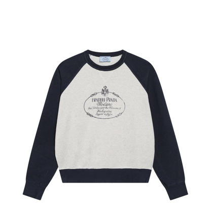 Natural Navy Blue Cotton Crewneck Sweatshirt - Image 1