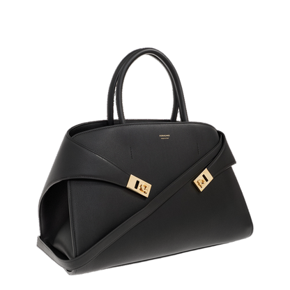 Hug Large Calfskin Handbag - Nero - Image 4