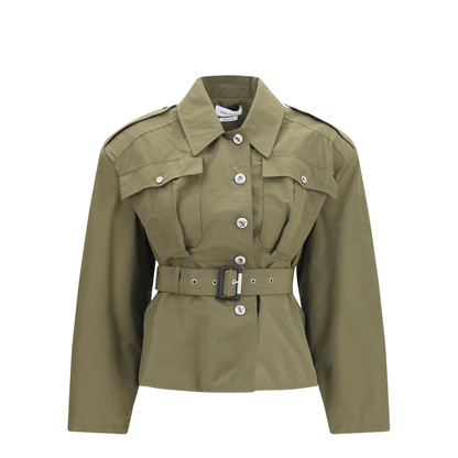 Cropped Belted High-Neck Jacket - Image 1