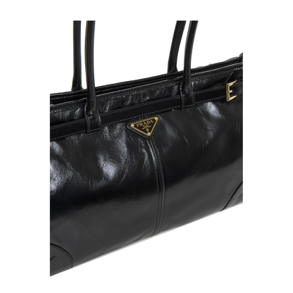 Bonnie Large Leather Handbag - Black - Image 4