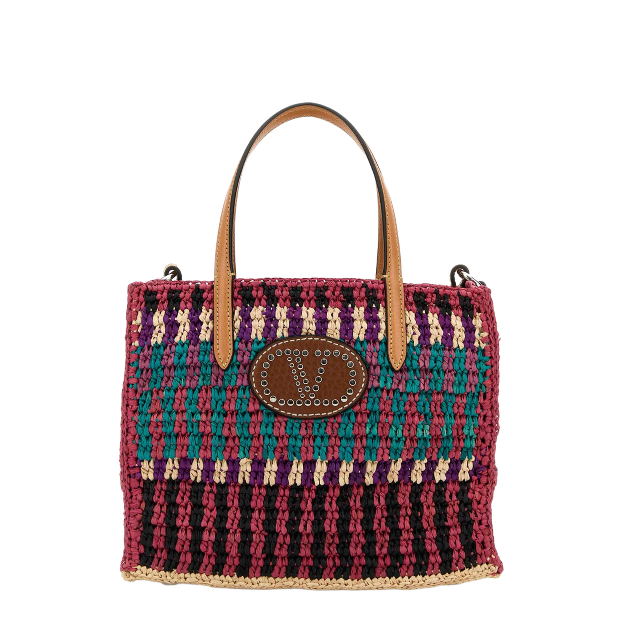Multicolor Crochet VLogo Handbag - Image 3