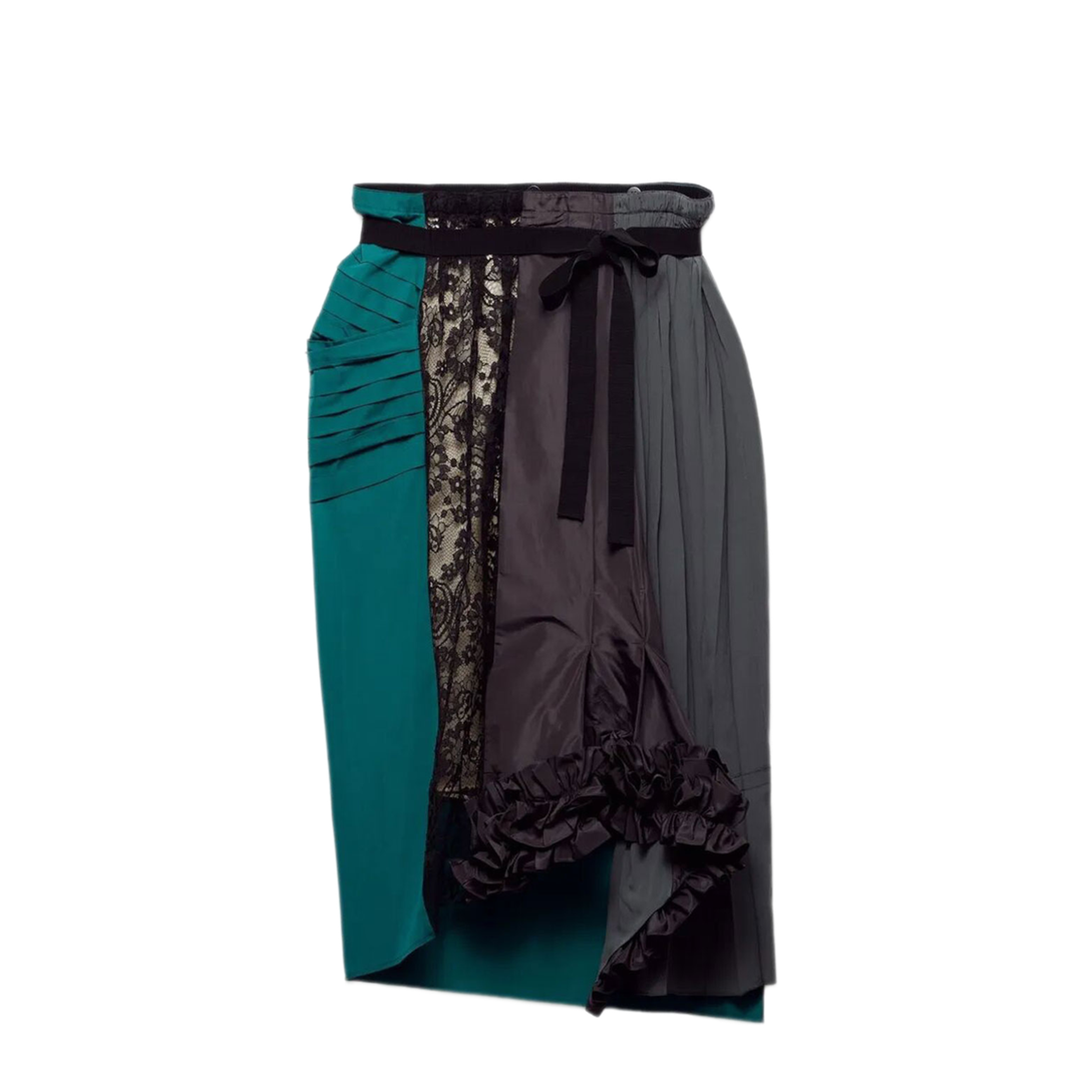 Technical Taffeta Patchwork Skirt - Image 1