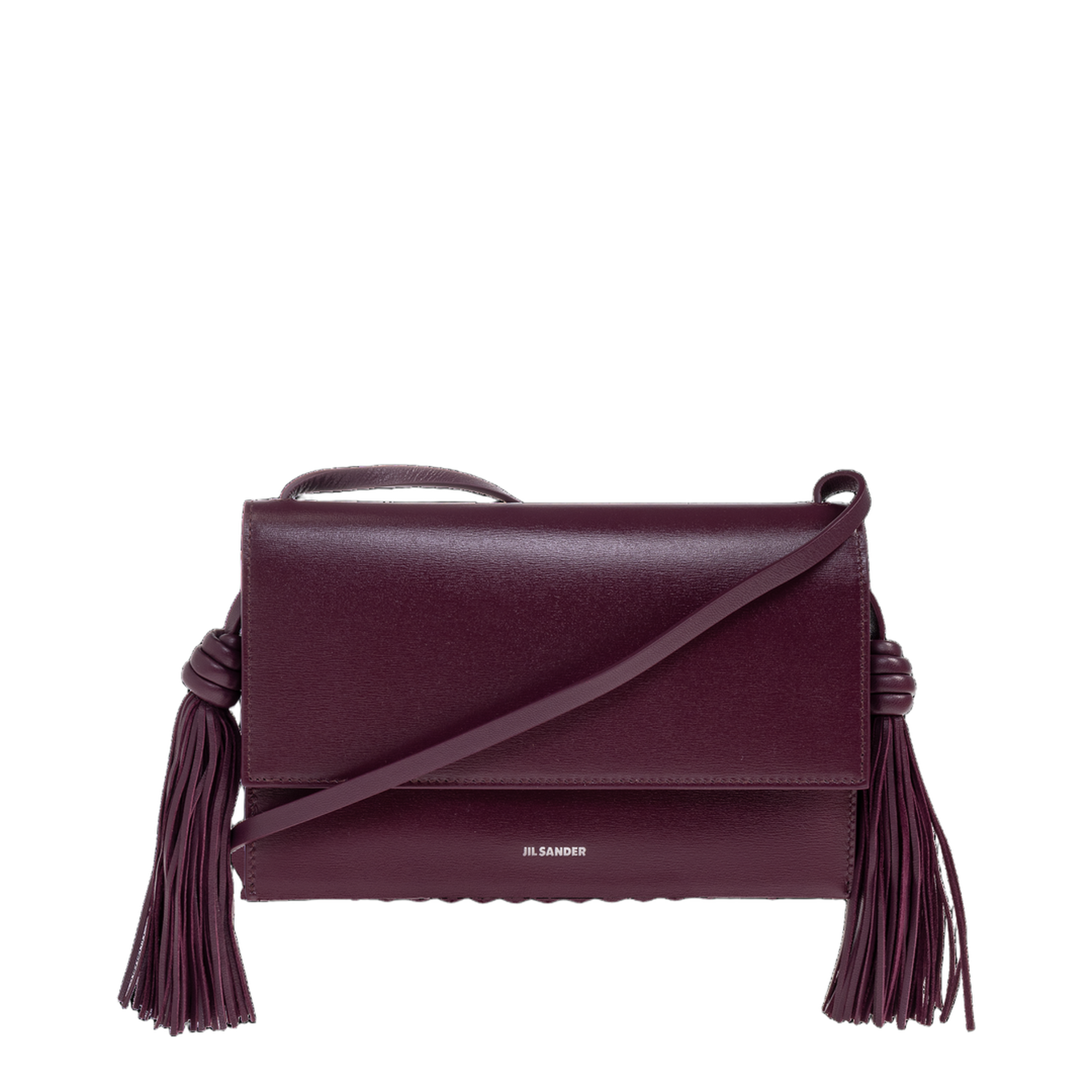 Leather Crossbody Bag with Side Tassels - Image 1