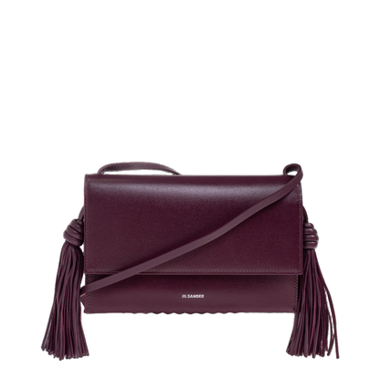 Leather Crossbody Bag with Side Tassels - Image 1