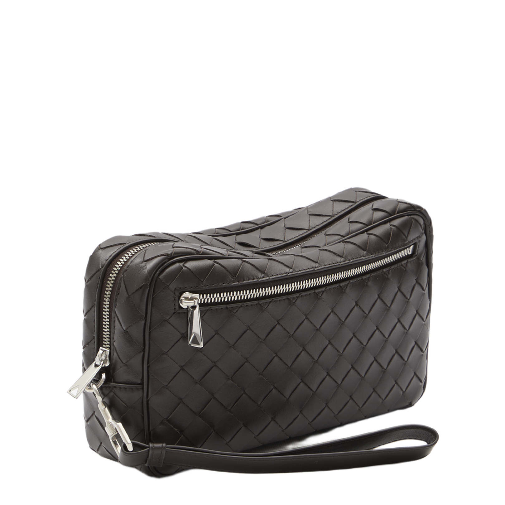 Intrecciato Small Leather Pouch - Brown - Image 2