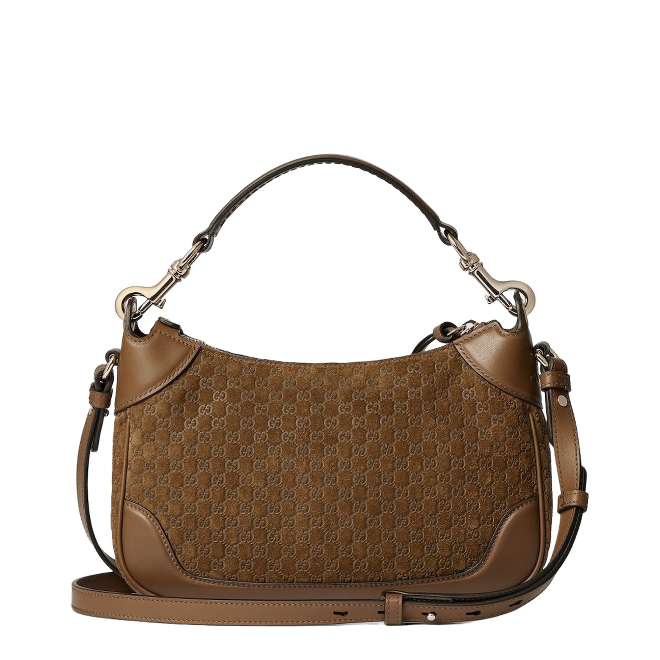B Small Micro GG Suede Shoulder Bag - Brown - Image 4