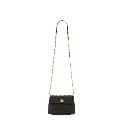 VLogo Leather Shoulder Bag Black - Image 4