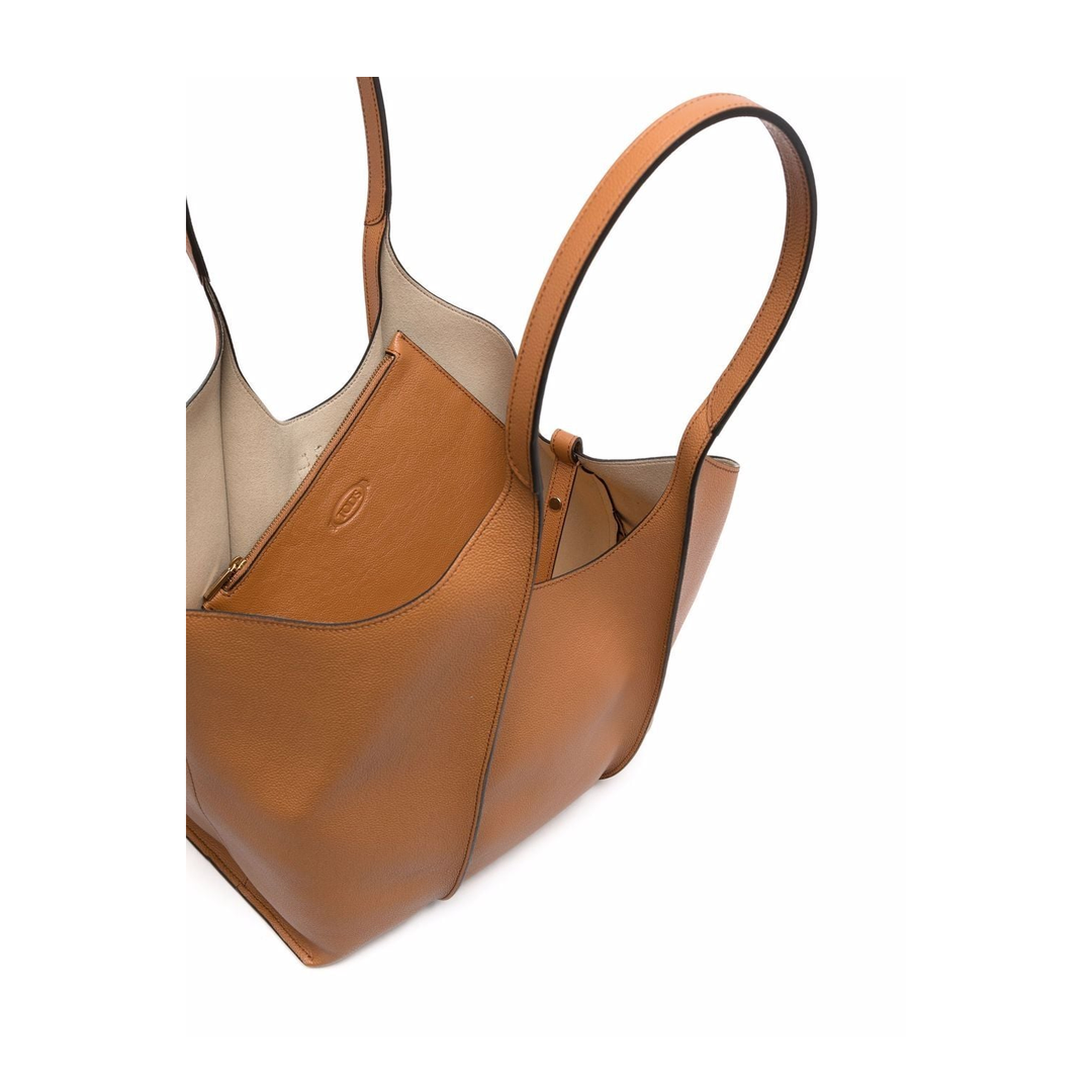 T Timeless Small Hammered Leather Tote Bag - Kenia - Image 3