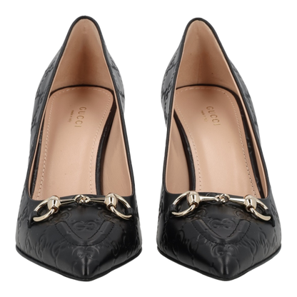 Black Leather Pumps with Horsebit - Image 3