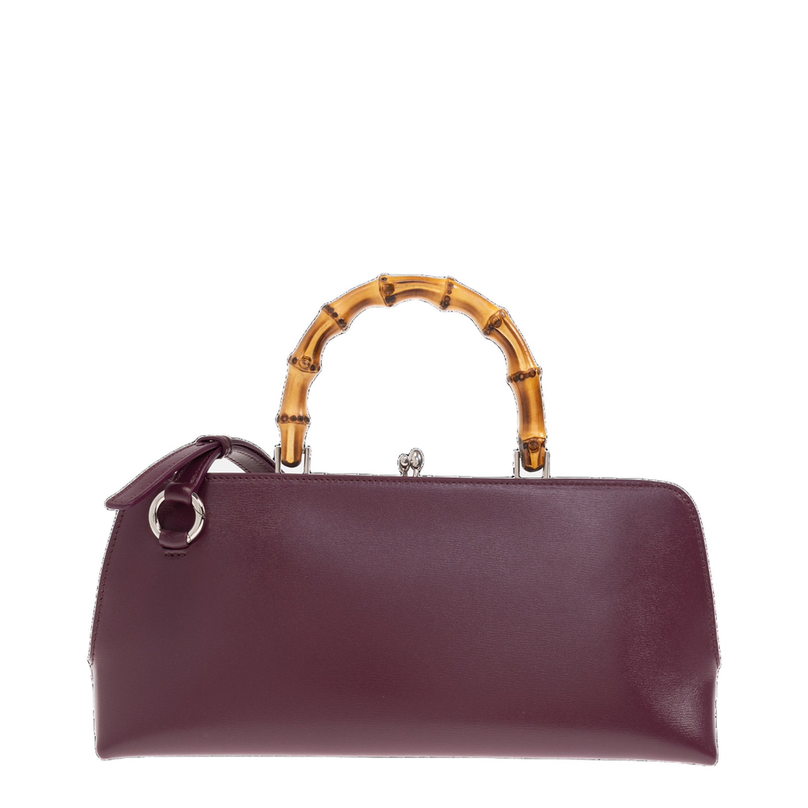 Small Goji Bamboo Bag in Burgundy - Image 2