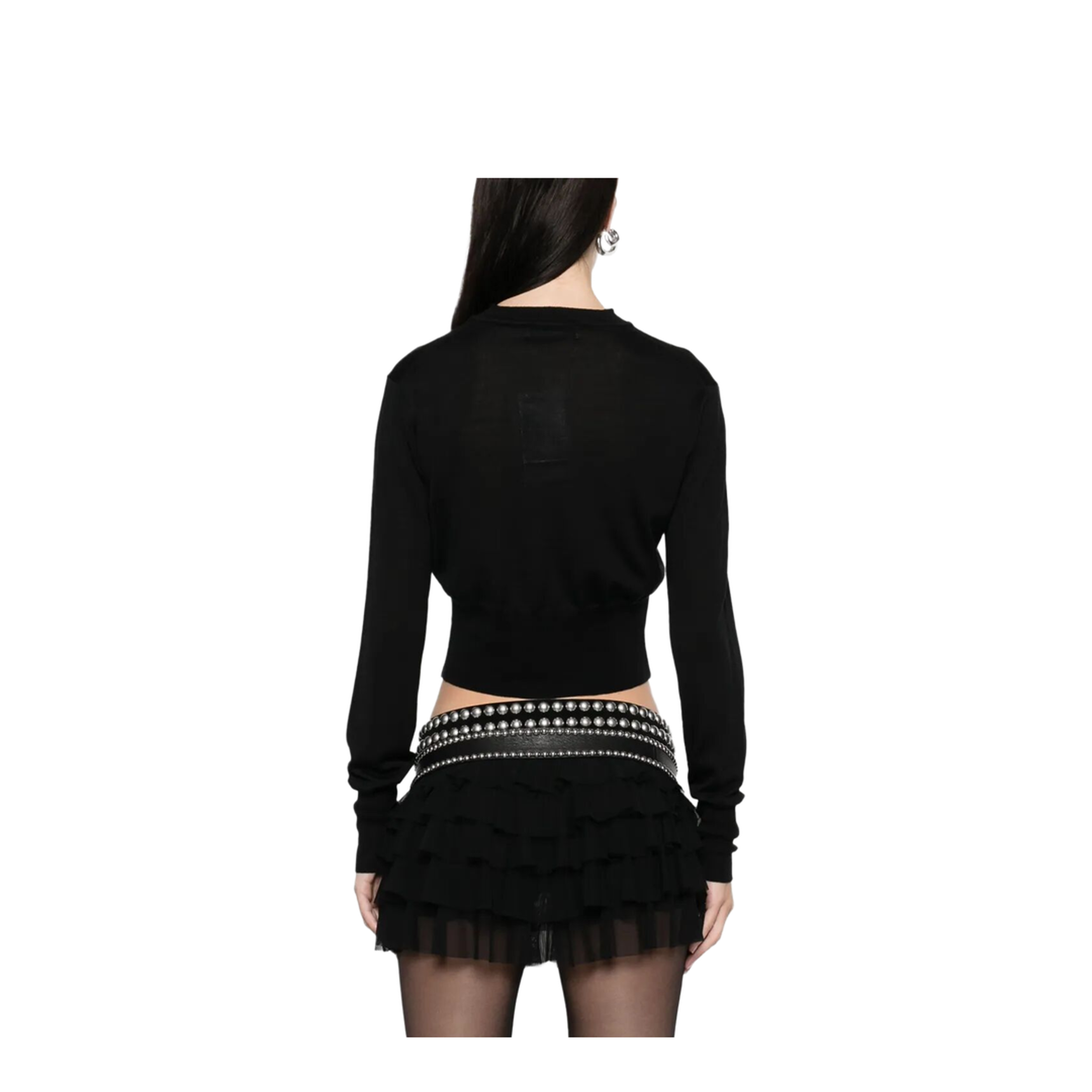 Silk Blend Cropped Cardigan - Image 4
