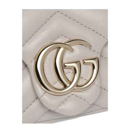 GG Marmont Mini Shoulder Bag Nappa Leather - Light Grey - Image 3