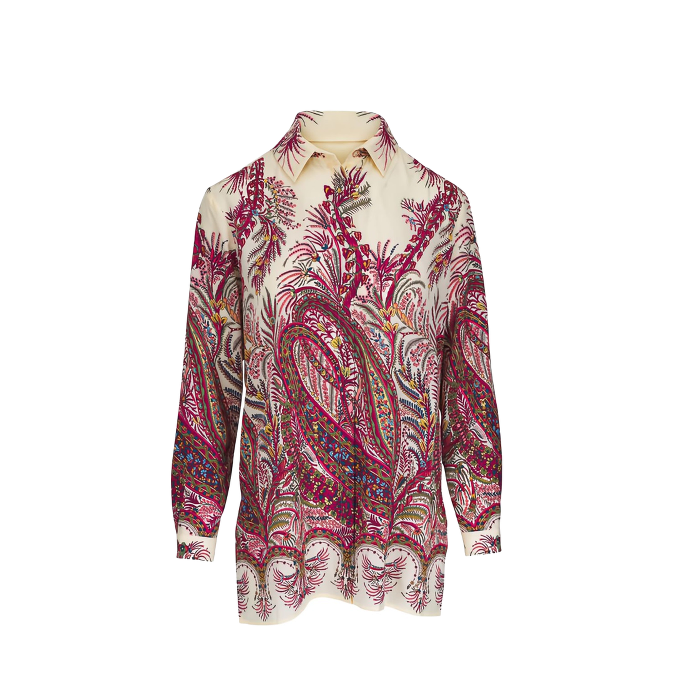 Paisley Print Crepe de Chine Silk Shirt - Image 1