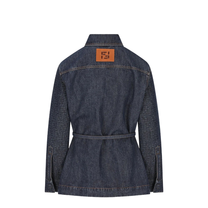 Go-To Denim Shirt Jacket with Quilted Motif - Image 2