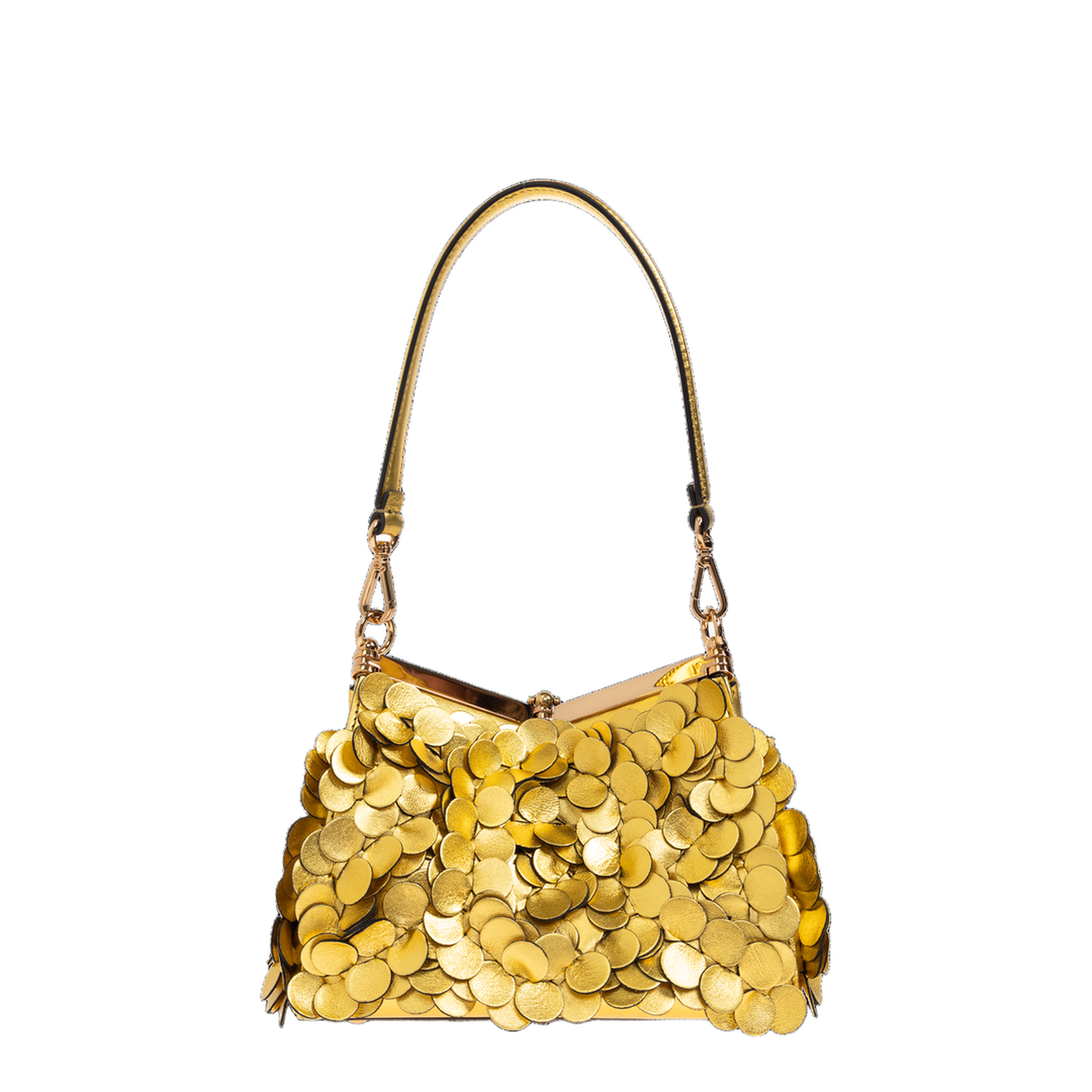 Small Leather Vela Bag with Laminated Sequins - Image 3
