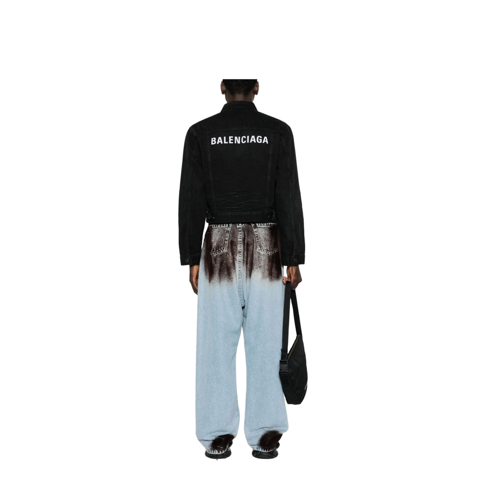 Black Cotton Denim Shirt - Image 5