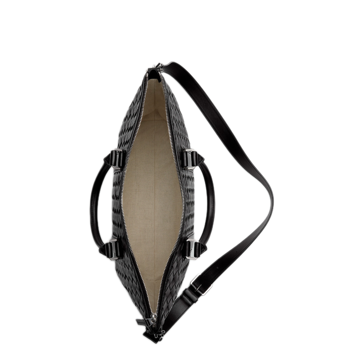 Intrecciato Soft Leather Briefcase - Black - Image 3