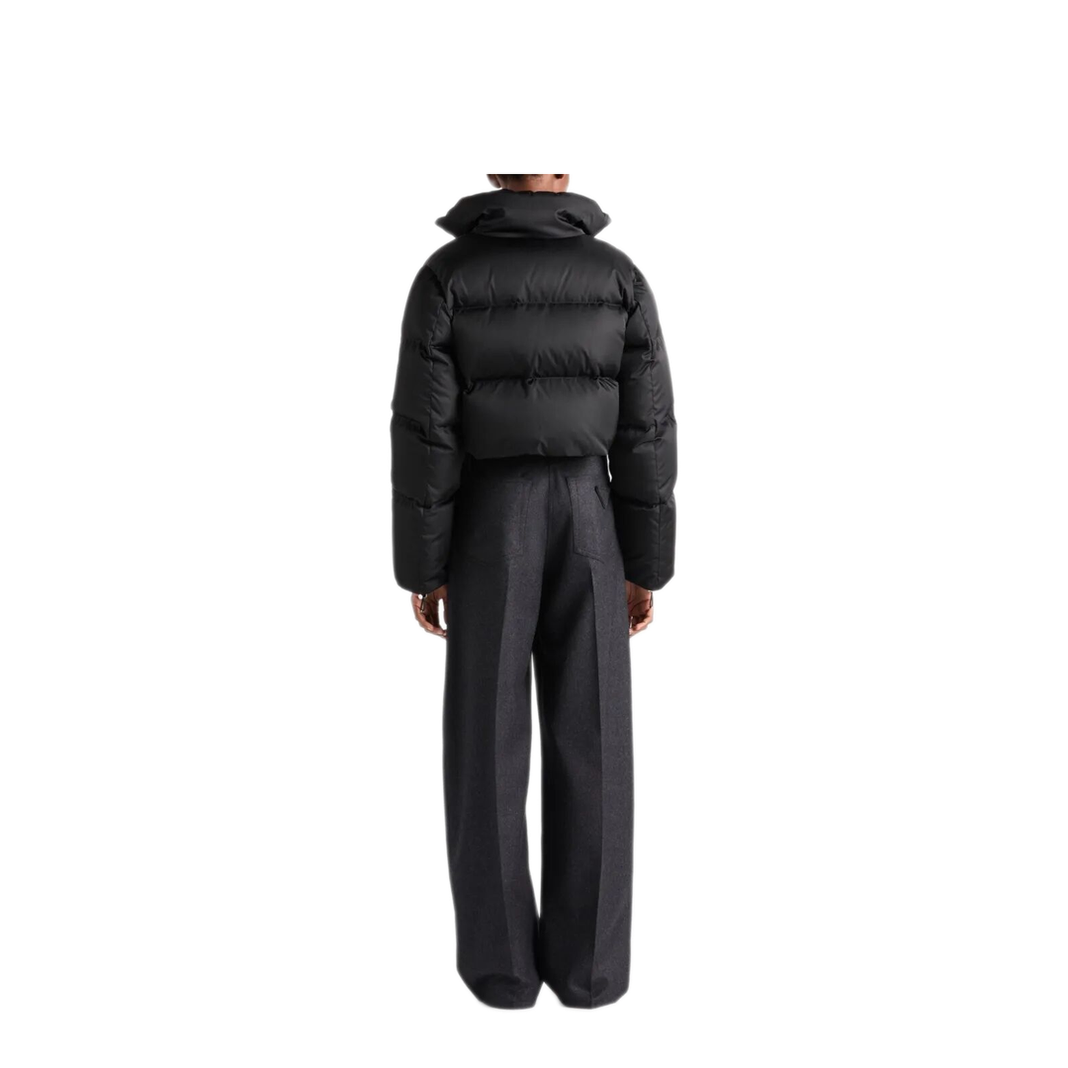 Cropped Fit Stand-Up Collar Down Jacket - Image 4