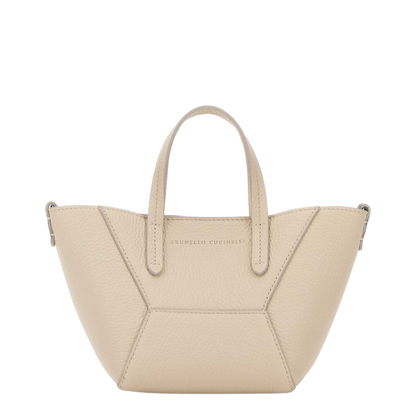Duo Mini Leather Handbag - Ivory - Image 1