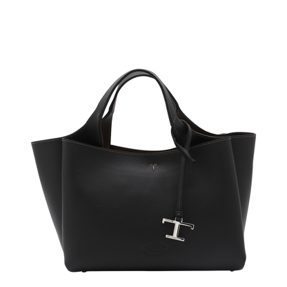 T Timeless Mini Calf Leather Tote - Black - Image 2