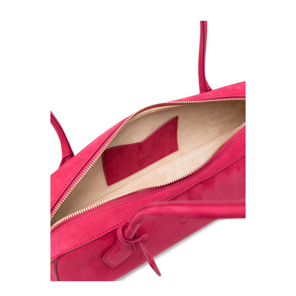 Le Teckel Medium Nubuck Calfskin Shoulder Bag - Framboise - Image 2