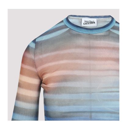 Mesh Printed Air Long Sleeves Top - Image 5