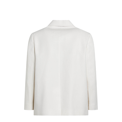Ivory Fluid Twill Jacket in Viscose and Linen - Image 2