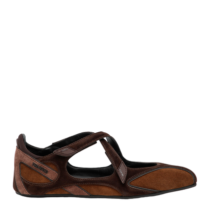 Floor 01 Suede Ballerina-Sneaker Flats in Brown - Image 1