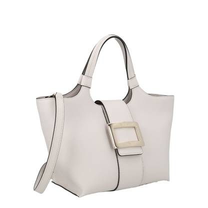 Belle Vivier Mini Shopping Bag In Ice White Calfskin - Ice White - Image 2