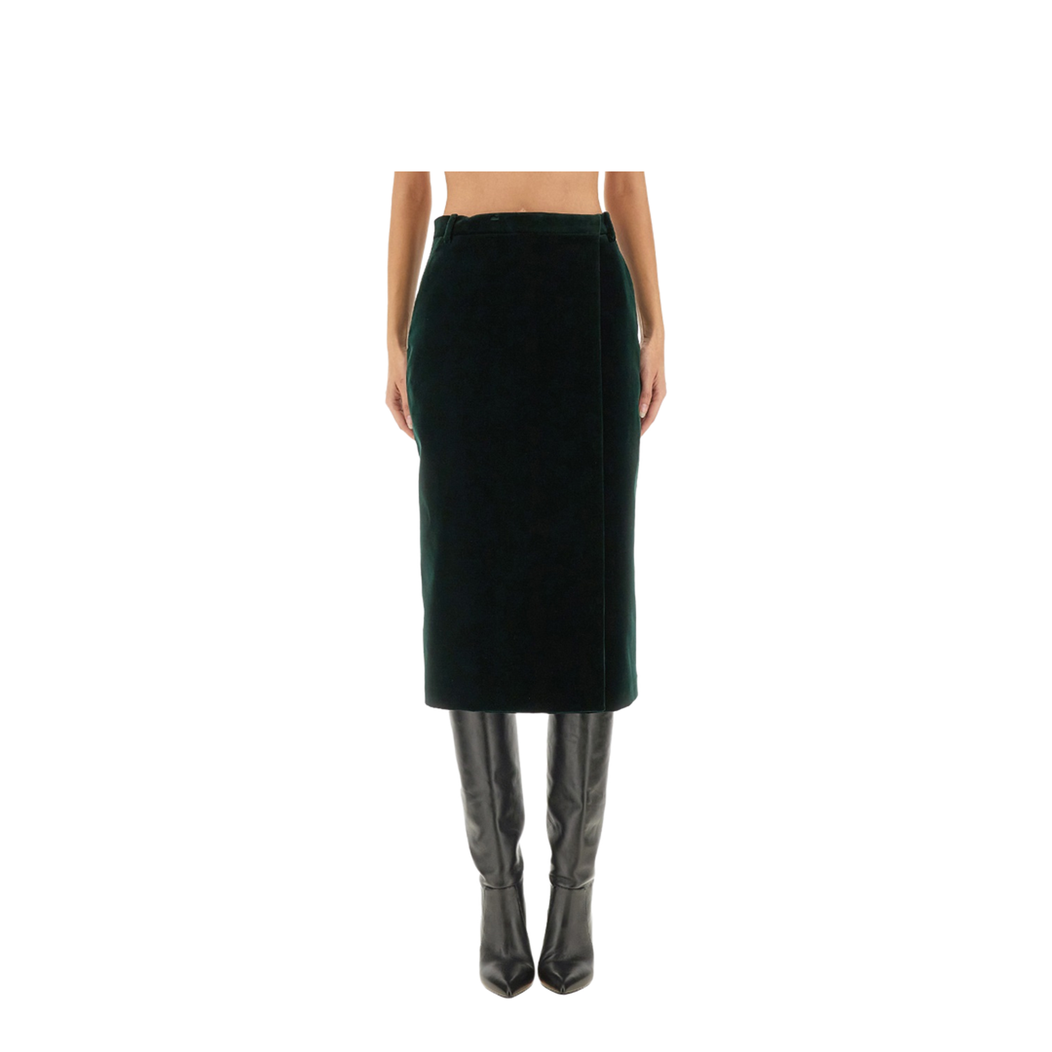 Velvet Crossover Midi Skirt - Image 1