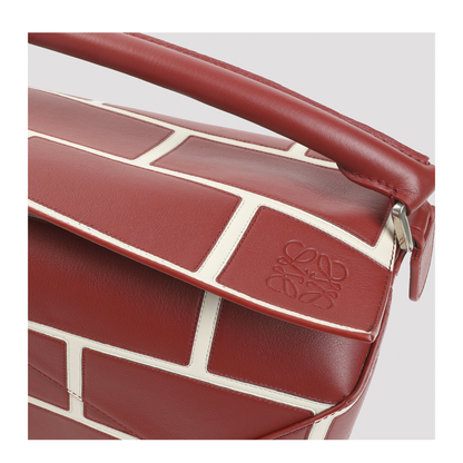 Puzzle Edge Large Calfskin Shoulder Bags - Red - Image 4