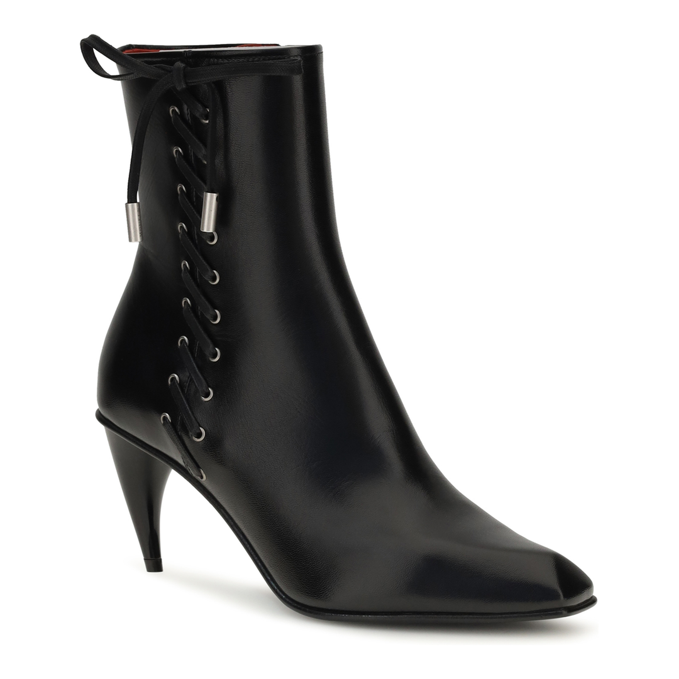 Curved-heel Ankle Boots with Side Lacing - Image 2