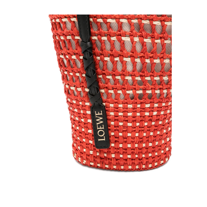 Braid Pocket Iraca Palm & Calfskin Pocket Bag - Red/Natural - Image 4