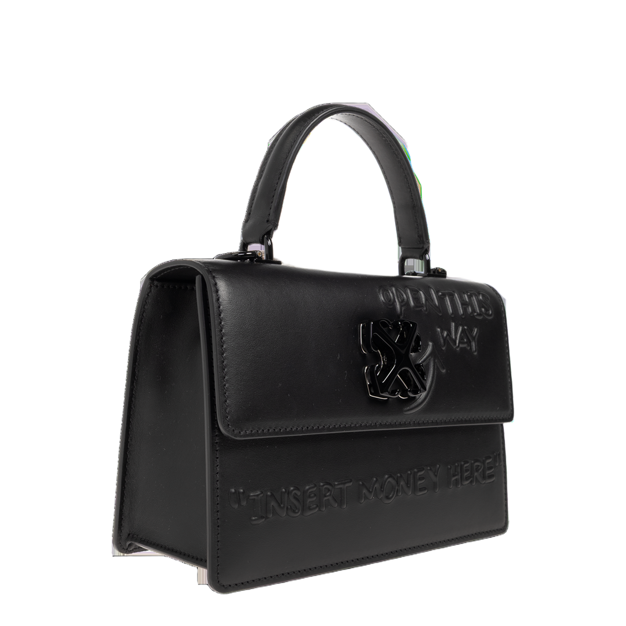 Jitney Calfskin Top Handle Bag - Black - Image 4