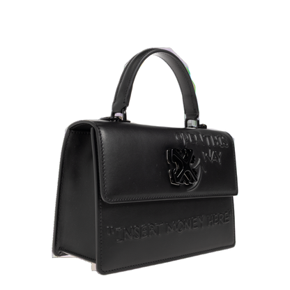 Jitney Calfskin Top Handle Bag - Black - Image 4