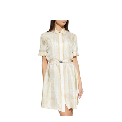 Belted Silk Dress Gold - Image 5