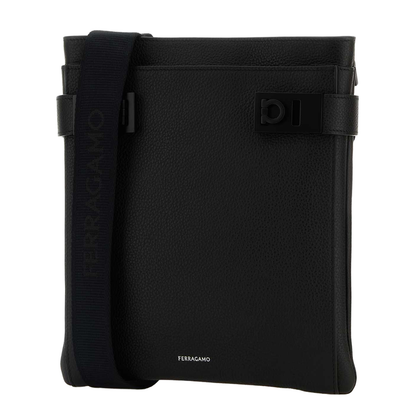 Black Leather Crossbody Bag - Image 2