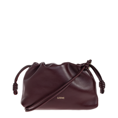 Flamenco Medium Leather Clutch Bag - Burgundy - Image 1