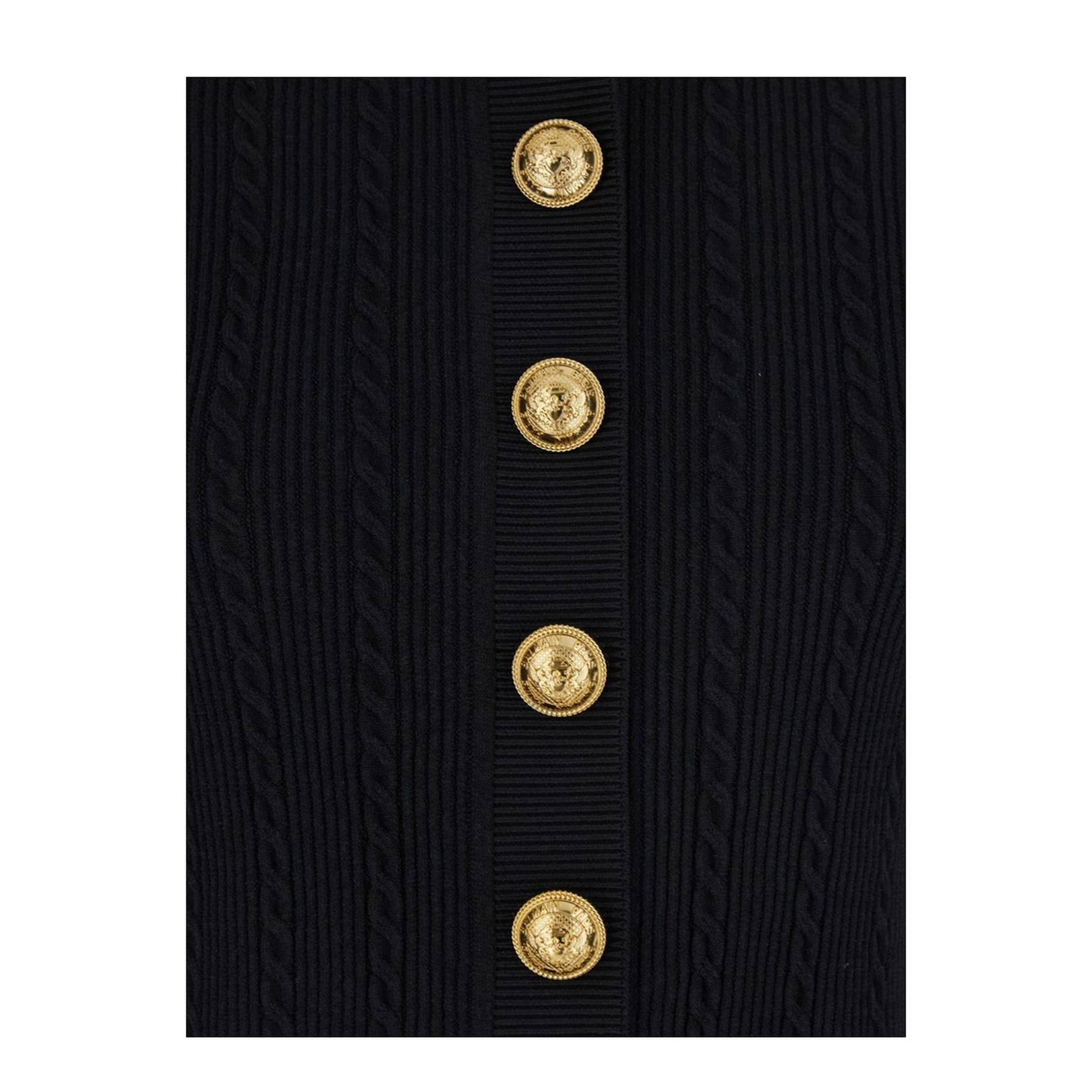 Black Cable Knit Cardigan - Image 3