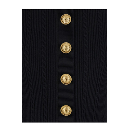 Black Cable Knit Cardigan - Image 3