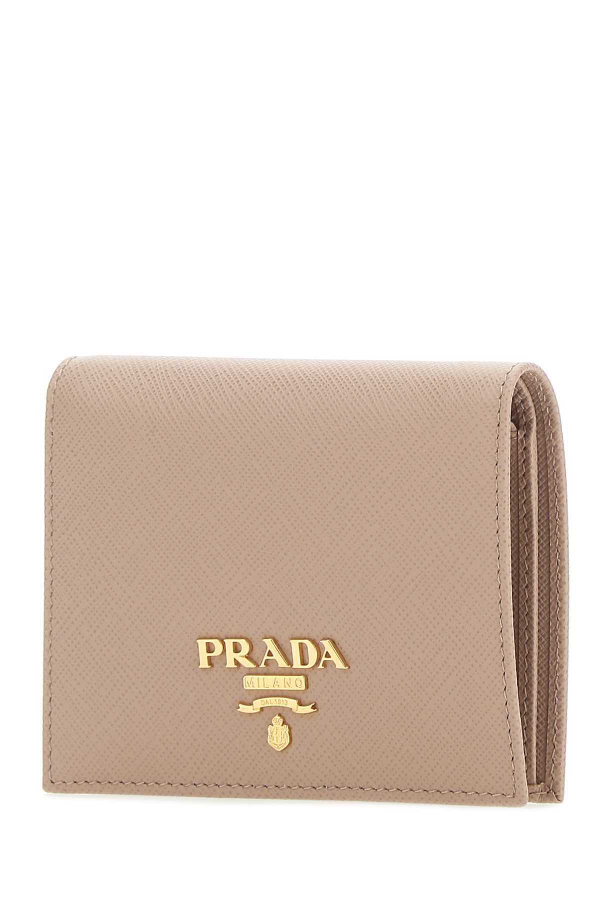 Logo Plque Saffiano Leather Wallet, Gold Hardware - Image 3